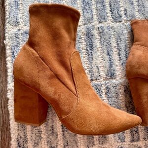 Express Women's Suede Block Heel Ankle Boot